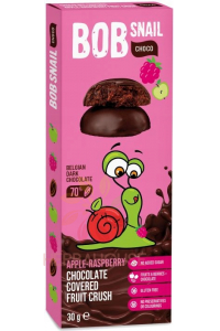 Bob Snail Choco Ovocná pochúťka v čokoláde bez pridaného cukru - jablko, malina (30g) Obrázok pre Bob Snail Choco Ovocná pochúťka v čokoláde bez pridaného cukru - jablko, malina (30g)