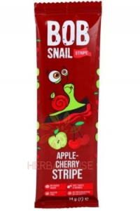 Eco Snack Bob Snail Stripe Ovocný plátok jablko, višňa (14g) Obrázok pre Eco Snack Bob Snail Stripe Ovocný plátok jablko, višňa (14g)