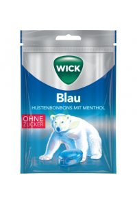 Wick Blau Mentolové cukríky na hrdlo bez cukru so sladidlom (72g) Obrázok pre Wick Blau Mentolové cukríky na hrdlo bez cukru so sladidlom (72g)