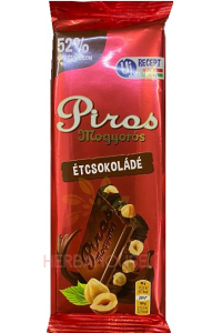 Obrázok pre Piros Mogyorós Horká čokoláda s lieskovými orieškami (80g)
