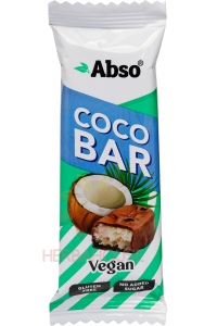 Abso Vegan Bezlepková kokosová tyčinka máčaná v horkej čokoláde bez cukru (35g) Obrázok pre Abso Vegan Bezlepková kokosová tyčinka máčaná v horkej čokoláde bez cukru (35g)