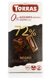 Torras Bezlepková horká čokoláda 72% bez pridaného cukru (75g) Obrázok pre Torras Bezlepková horká čokoláda 72% bez pridaného cukru (75g)